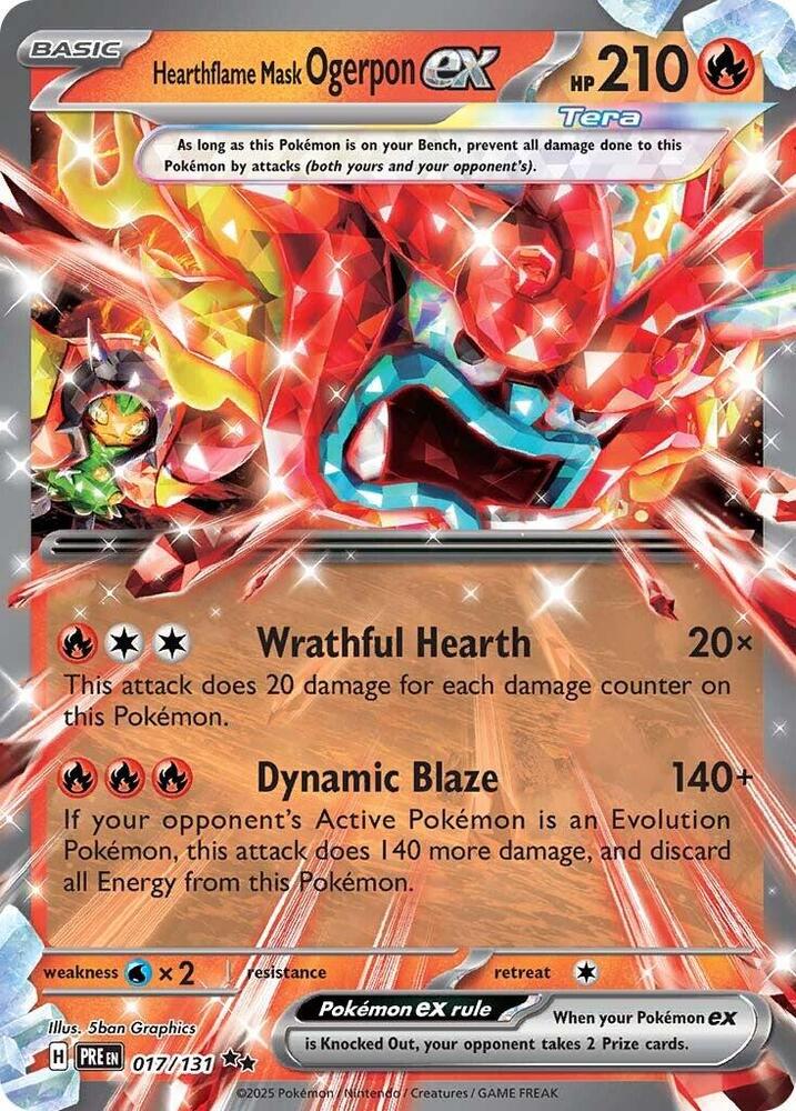 Hearthflame Mask Ogerpon ex (017/131) [Scarlet & Violet: Prismatic Evolutions] | Devastation Store