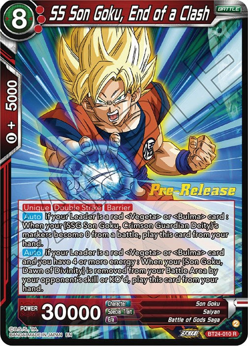 SS Son Goku, End of a Clash (BT24-010) [Beyond Generations Prerelease Promos] | Devastation Store