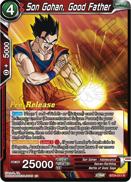 Son Gohan, Good Father (BT24-011) [Beyond Generations Prerelease Promos] | Devastation Store