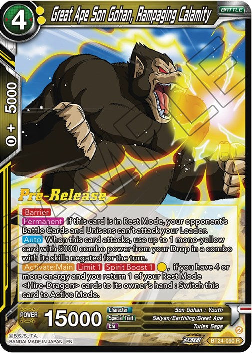 Great Ape Son Gohan, Rampaging Calamity (BT24-090) [Beyond Generations Prerelease Promos] | Devastation Store