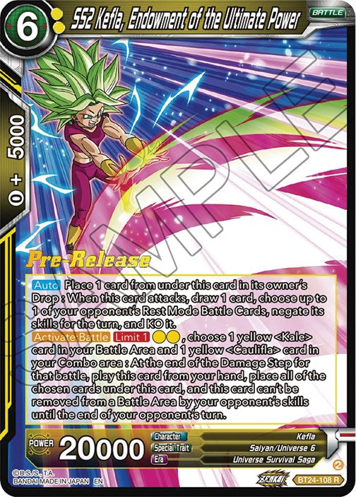 SS2 Kefla, Endowment of the Ultimate Power (BT24-108) [Beyond Generations Prerelease Promos] | Devastation Store