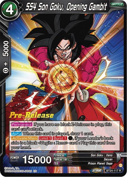 SS4 Son Goku, Opening Gambit (BT24-117) [Beyond Generations Prerelease Promos] | Devastation Store