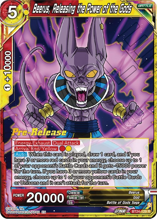 Beerus, Releasing the Power of the Gods (BT24-129) [Beyond Generations Prerelease Promos] | Devastation Store