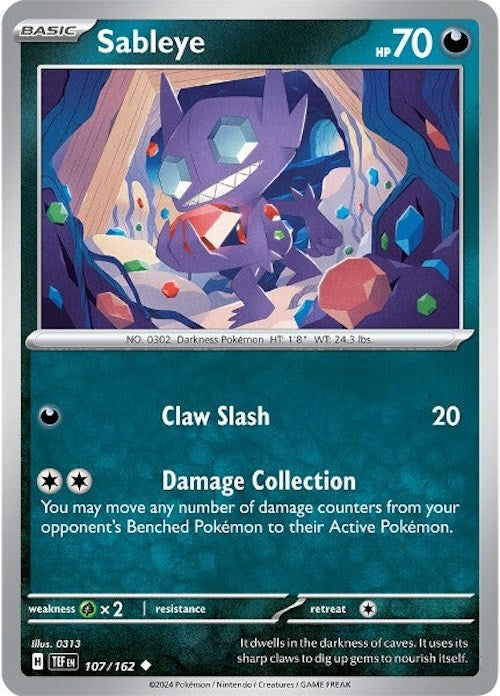 Sableye (107/162) [Scarlet & Violet: Temporal Forces] | Devastation Store