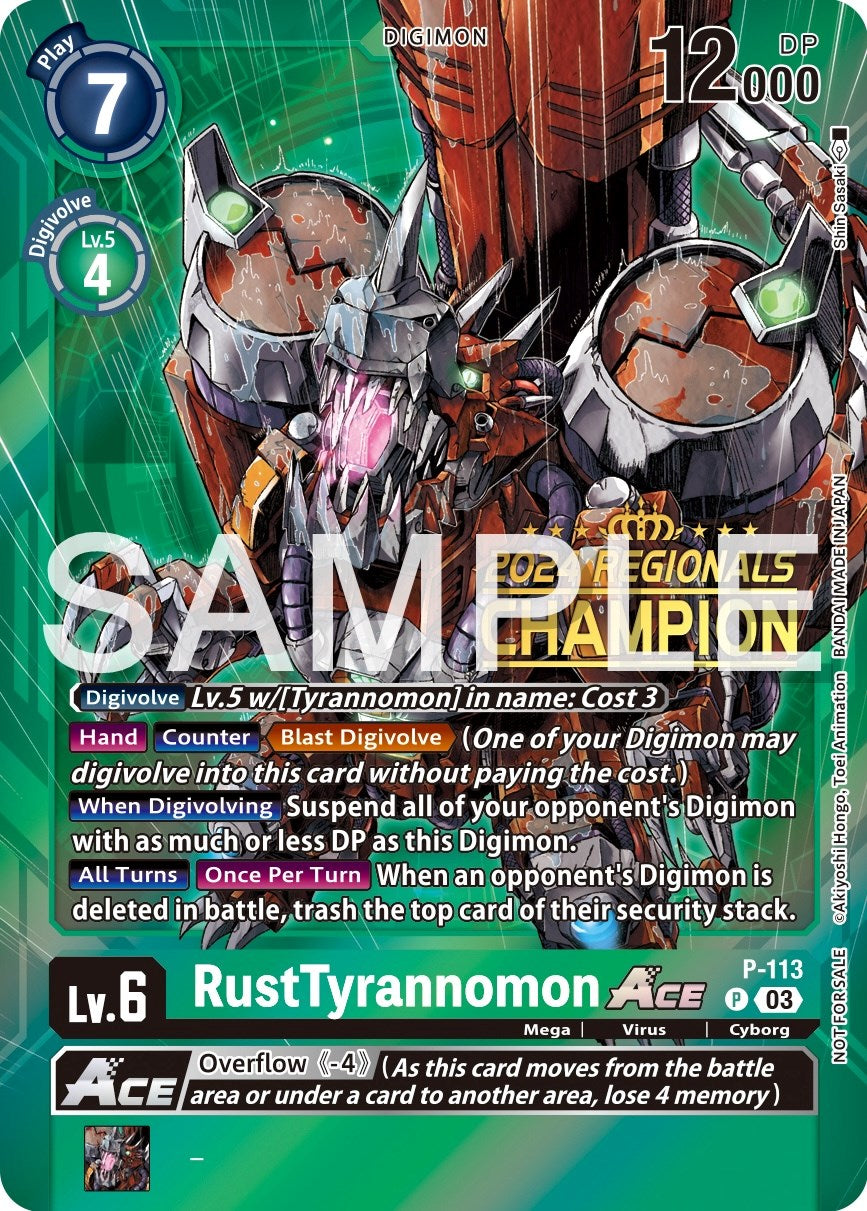 RustTyrannomon Ace [P-113] (2024 Regionals Champion) [Promotional Cards] | Devastation Store