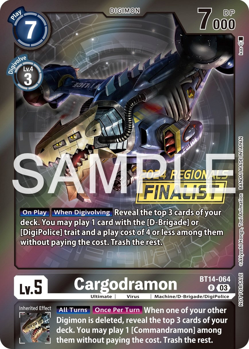 Cargodramon [BT14-064] (2024 Regionals Finalist) [Blast Ace Promos] | Devastation Store