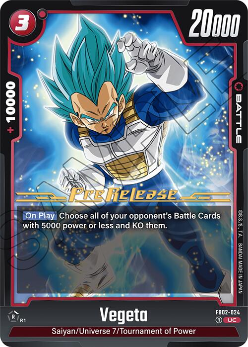 Vegeta (FB02-024) [Blazing Aura Pre-Release Cards] - Devastation Store | Devastation Store