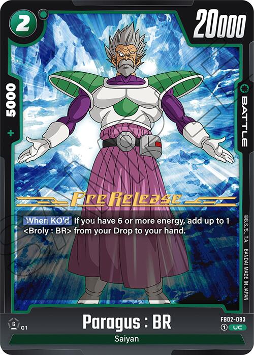 Paragus : BR [Blazing Aura Pre-Release Cards] | Devastation Store