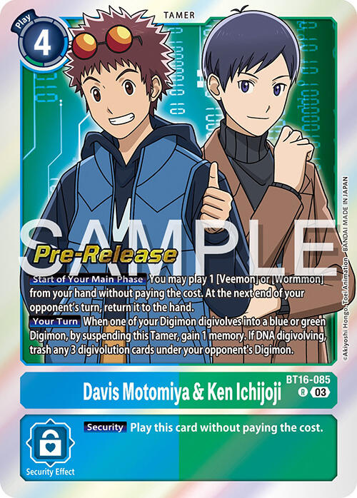 Davis Motomiya & Ken Ichijoji [BT16-085] [Beginning Observer Pre-Release Promos] | Devastation Store