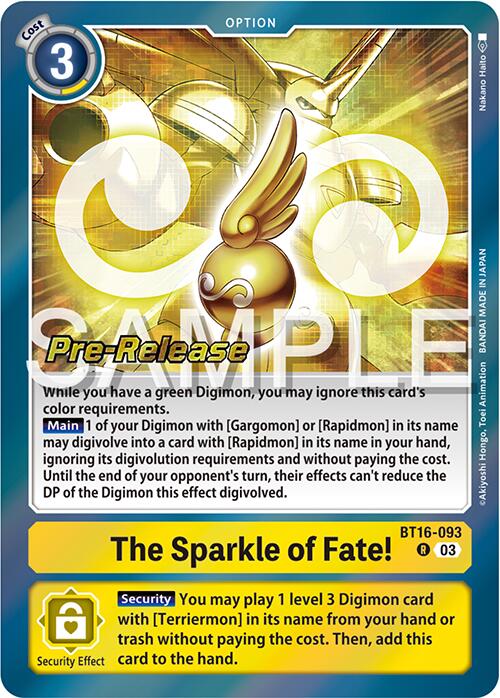 The Sparkle of Fate! [BT16-093] [Beginning Observer Pre-Release Promos] | Devastation Store