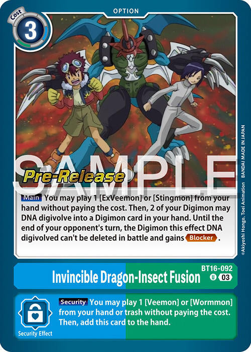 Invincible Dragon-Insect Fusion [BT16-092] [Beginning Observer Pre-Release Promos] | Devastation Store