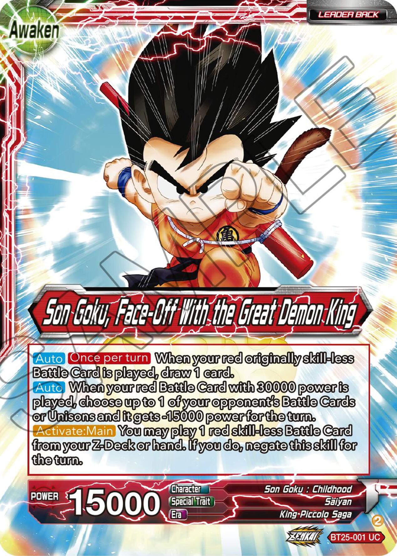 Son Goku // Son Goku, Face-Off With the Great Demon King (BT25-001) [Legend of the Dragon Balls] | Devastation Store