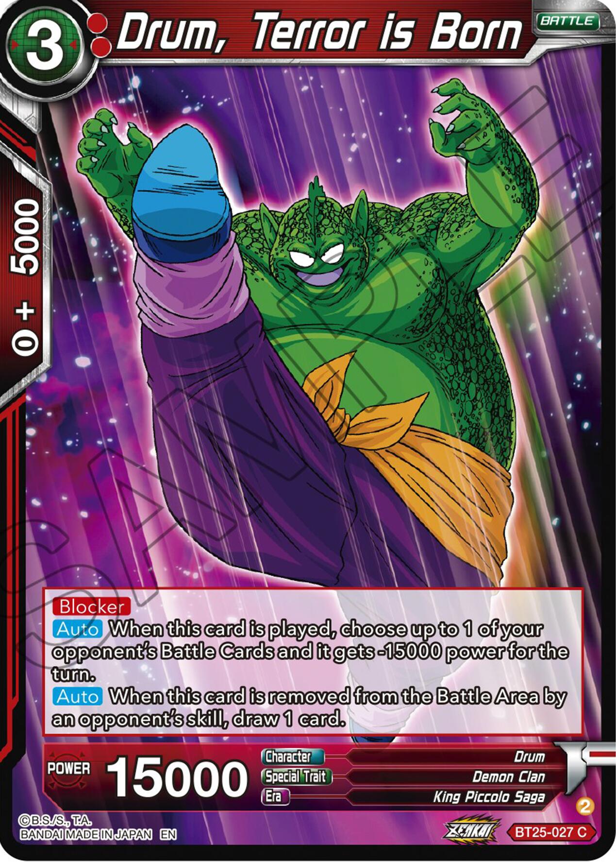 Drum, Terror is Born (BT25-027) [Legend of the Dragon Balls] | Devastation Store