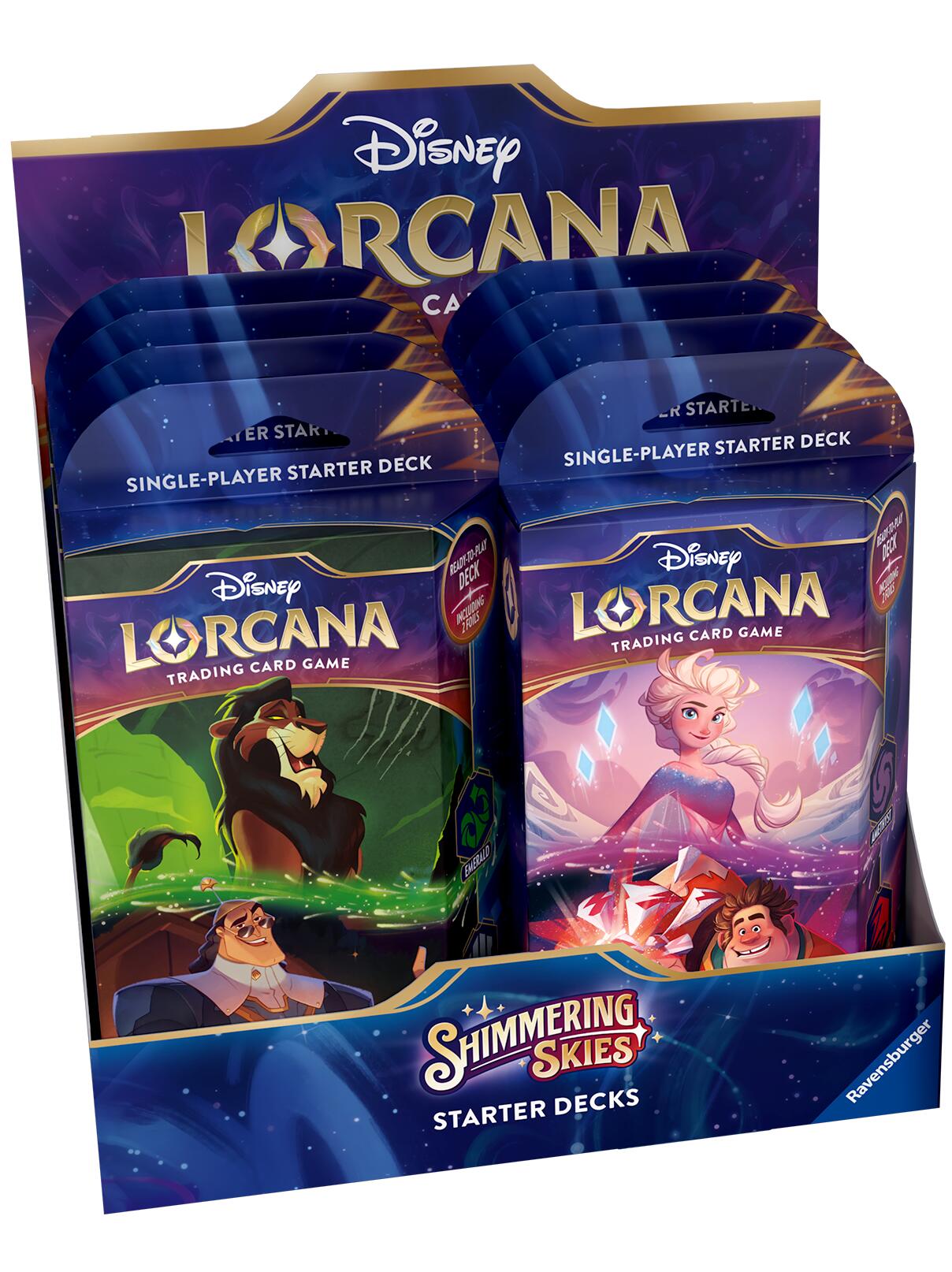 Disney Lorcana: Shimmering Skies - Starter Deck Display | Devastation Store