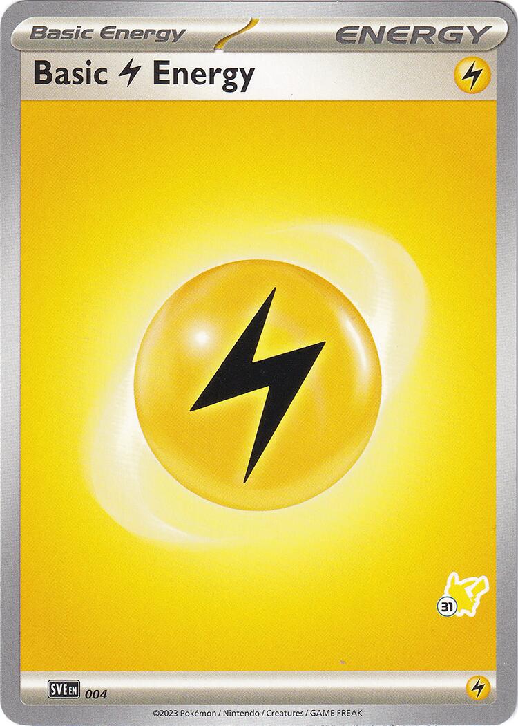 Basic Lightning Energy (004) (Pikachu Stamp #31) [Battle Academy 2024] | Devastation Store