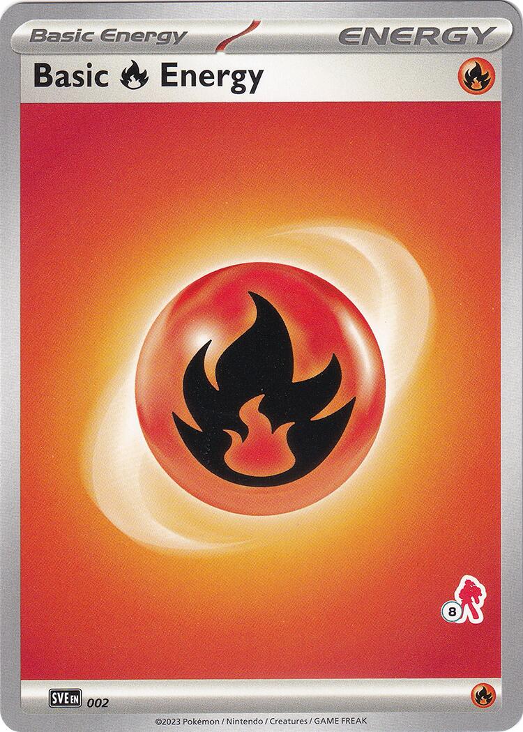 Basic Fire Energy (002) (Armarouge Stamp #8) [Battle Academy 2024] | Devastation Store