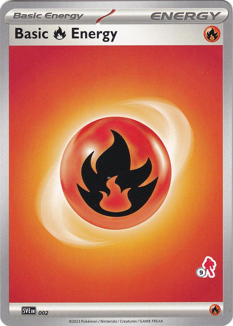 Basic Fire Energy (002) (Armarouge Stamp #9) [Battle Academy 2024] | Devastation Store