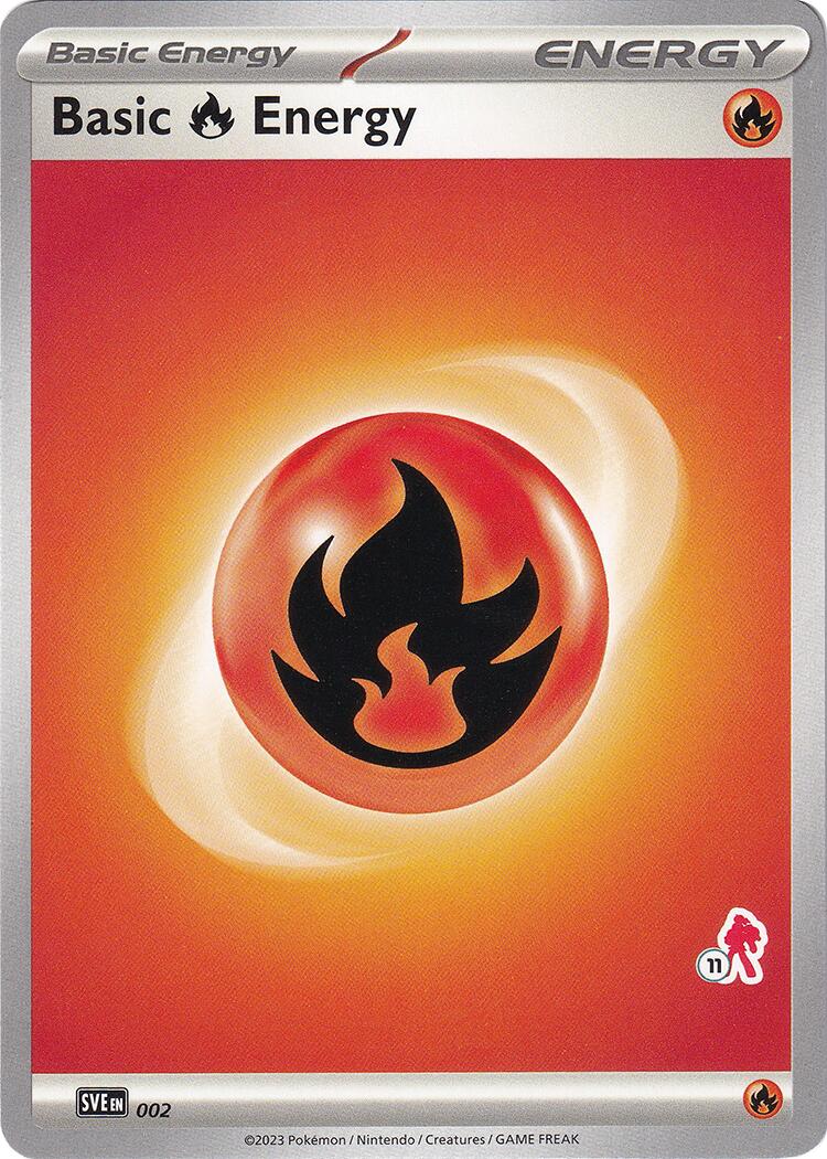 Basic Fire Energy (002) (Armarouge Stamp #11) [Battle Academy 2024] | Devastation Store