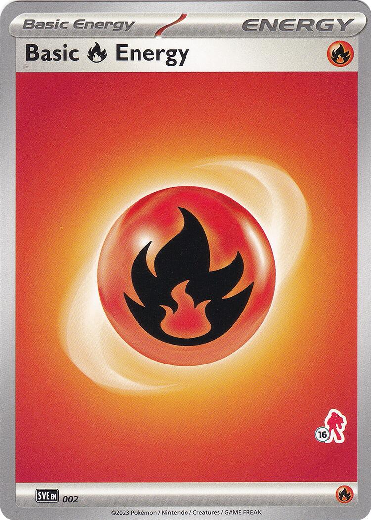 Basic Fire Energy (002) (Armarouge Stamp #16) [Battle Academy 2024] | Devastation Store