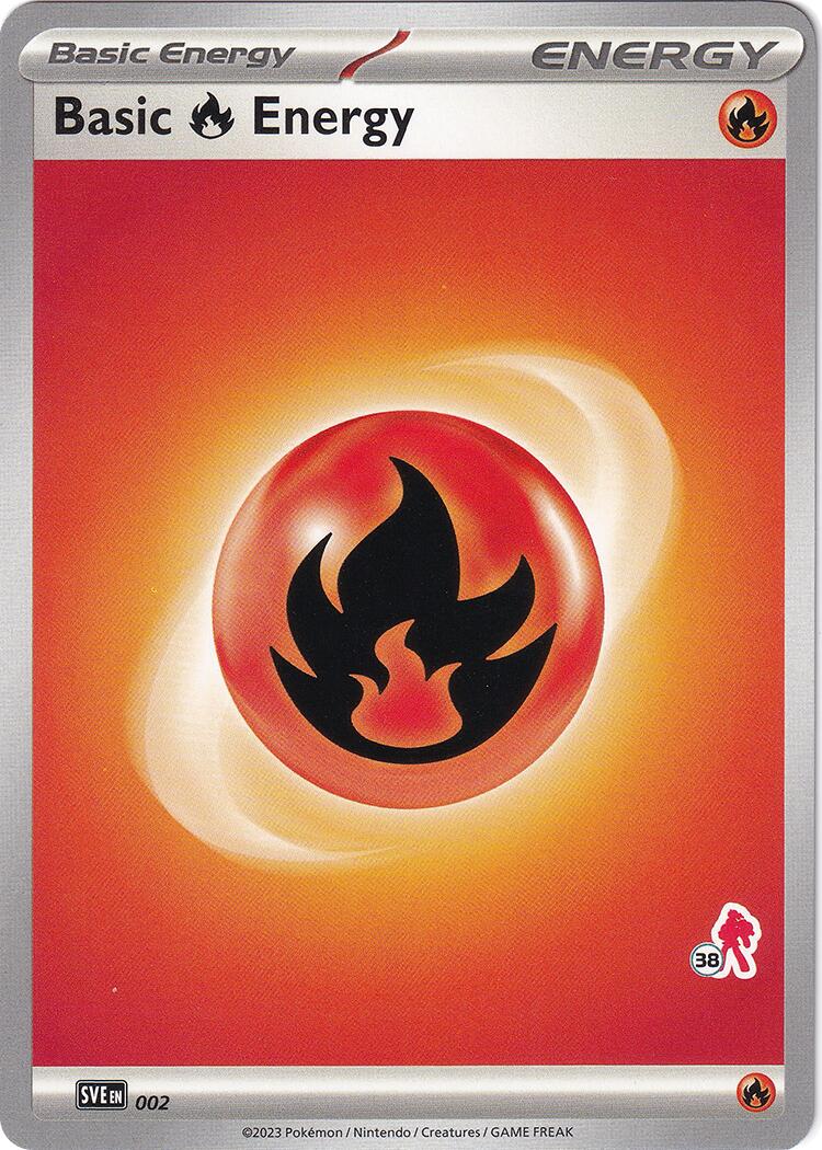 Basic Fire Energy (002) (Armarouge Stamp #38) [Battle Academy 2024] | Devastation Store