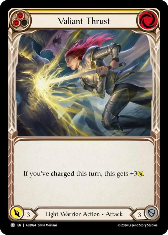 Valiant Thrust (Yellow) [ASB024] (Armory Deck: Boltyn) | Devastation Store