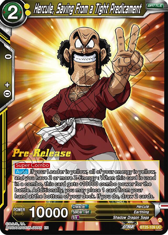 Hercule, Saving From a Tight Predicament (BT25-109) [Legend of the Dragon Balls Prerelease Promos] | Devastation Store