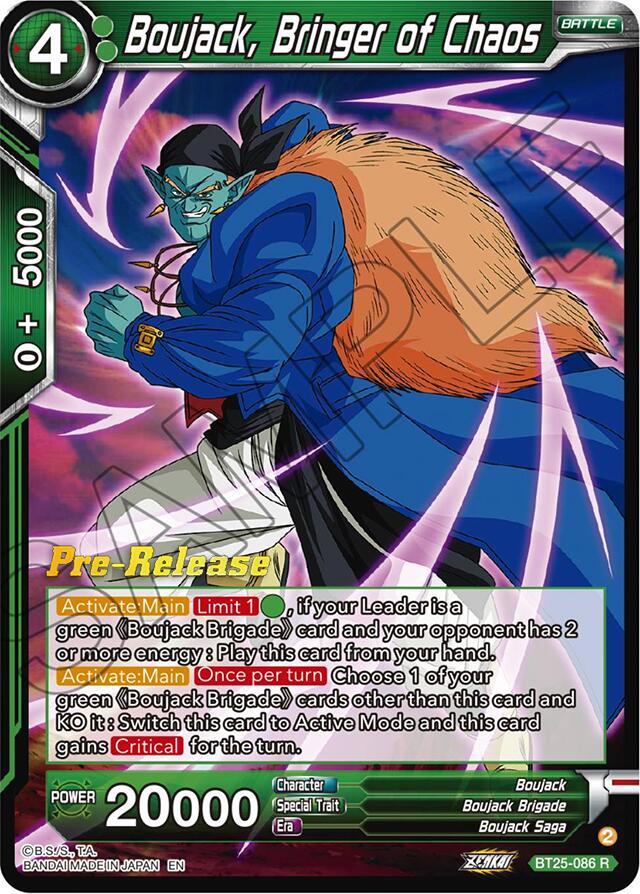 Boujack, Bringer of Chaos (BT25-086) [Legend of the Dragon Balls Prerelease Promos] | Devastation Store