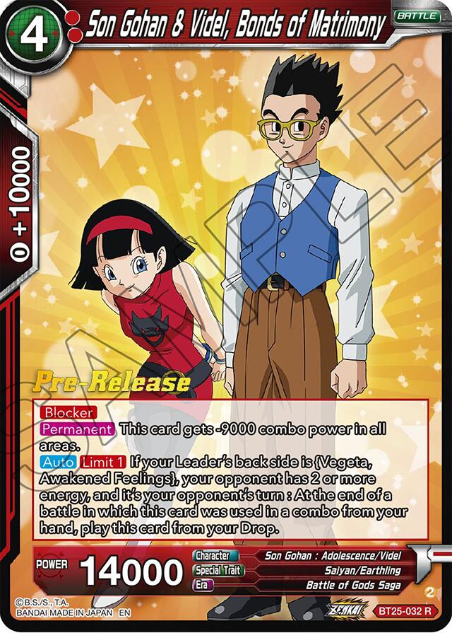 Son Gohan & Videl, Bonds of Matrimony (BT25-032) [Legend of the Dragon Balls Prerelease Promos] | Devastation Store