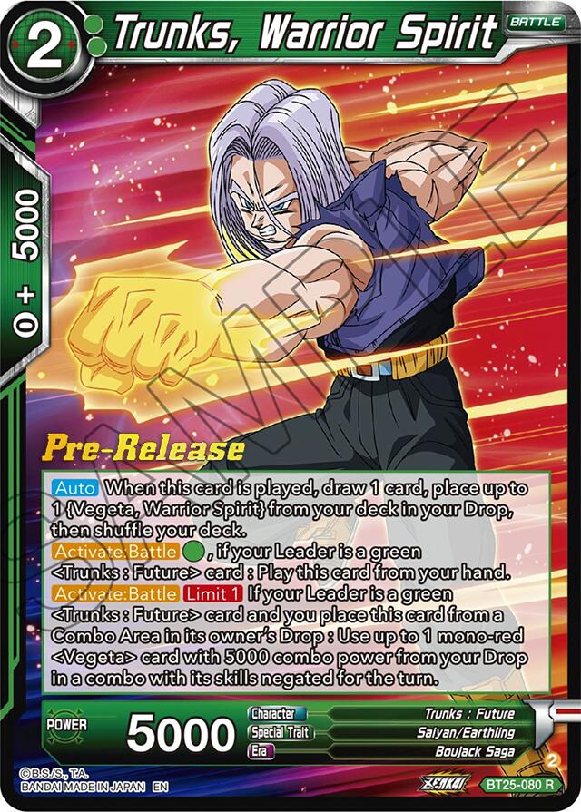 Trunks, Warrior Spirit (BT25-080) [Legend of the Dragon Balls Prerelease Promos] | Devastation Store