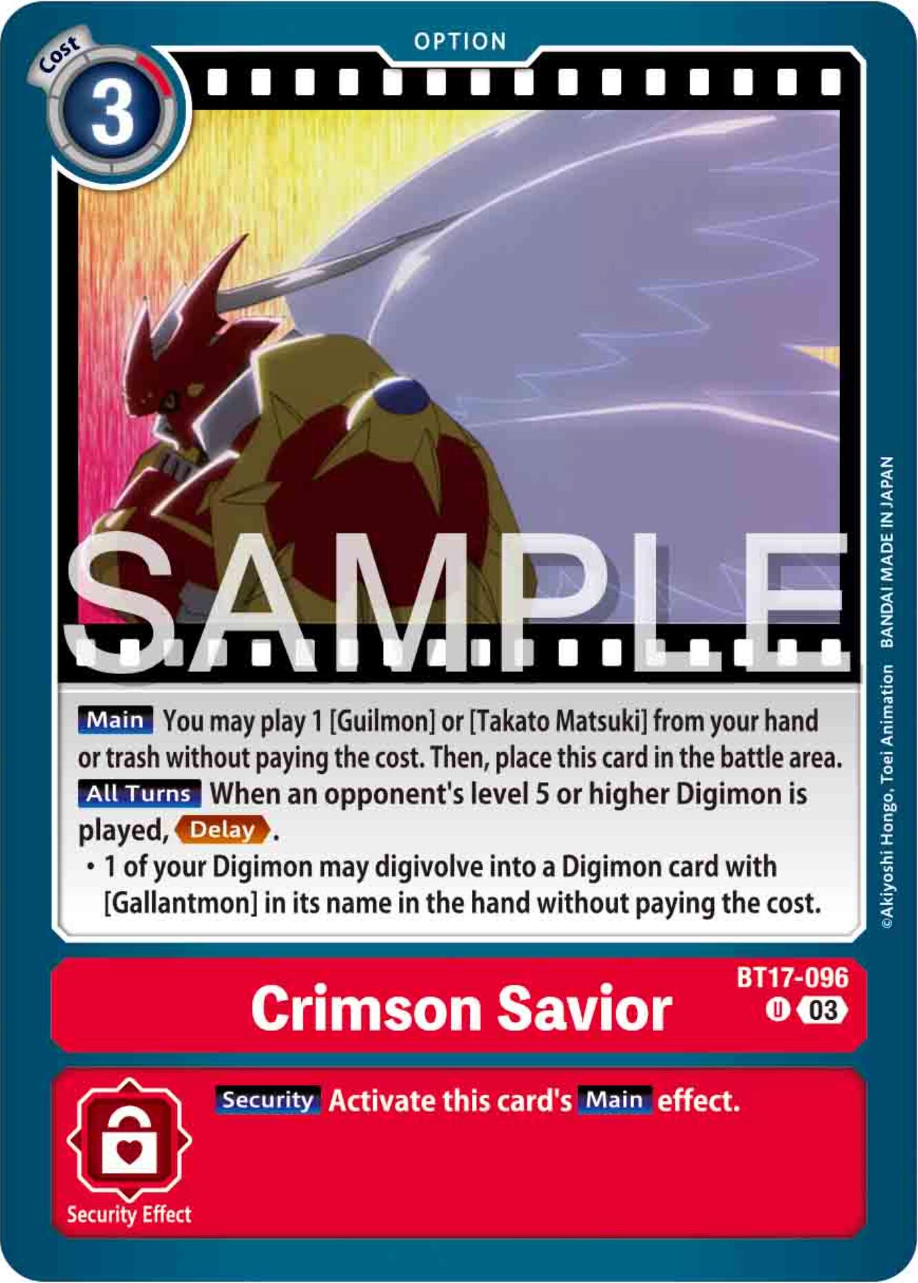 Crimson Savior [BT17-096] [Secret Crisis] | Devastation Store