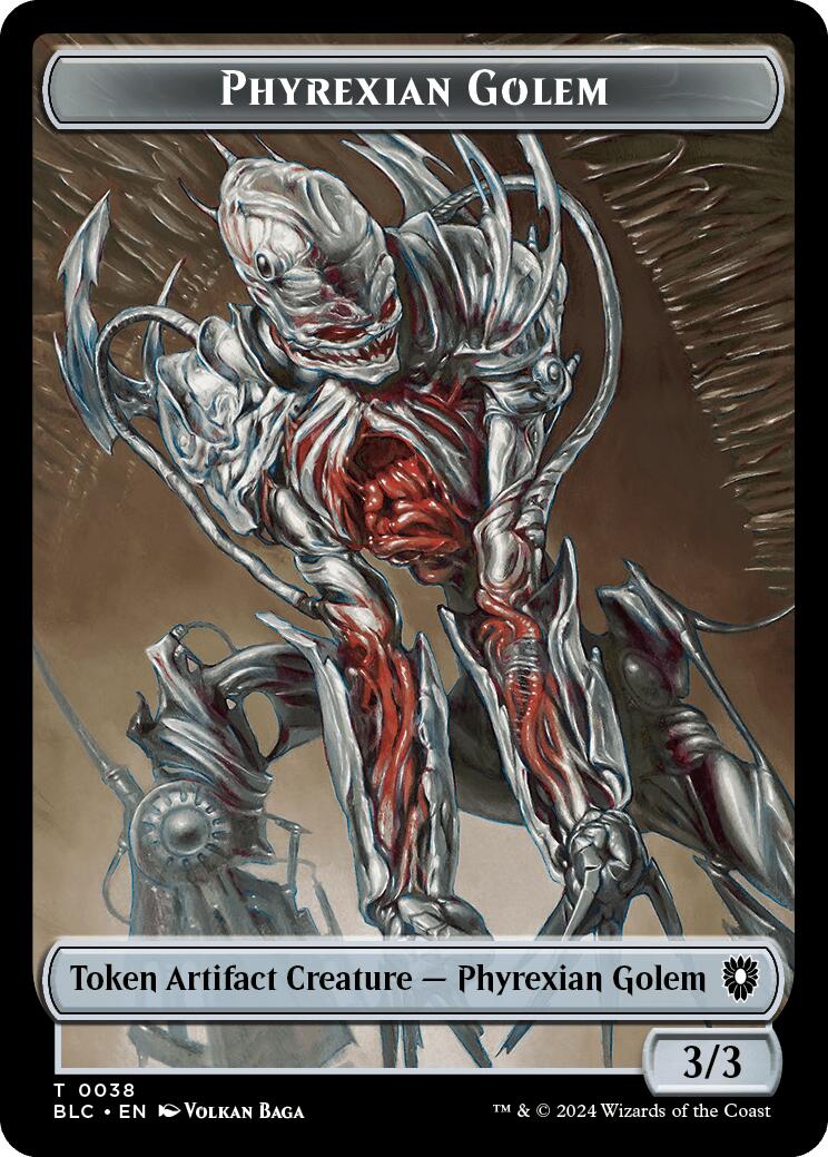 Phyrexian Golem // Faerie Double-Sided Token [Bloomburrow Commander Tokens] | Devastation Store