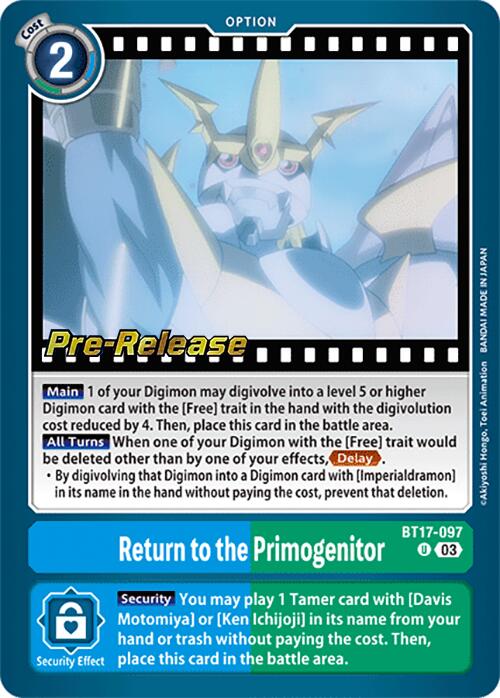 Return to the Primogenitor [BT17-097] [Secret Crisis Pre-Release Cards] | Devastation Store