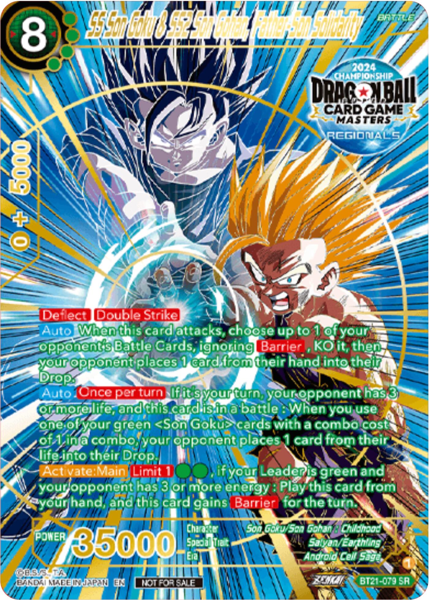 SS Son Goku & SS2 Son Gohan, Father-Son Solidarity (Championship 2024 Top 16 Alternate Art Vol.2) (BT21-079) [Tournament Promotion Cards] | Devastation Store