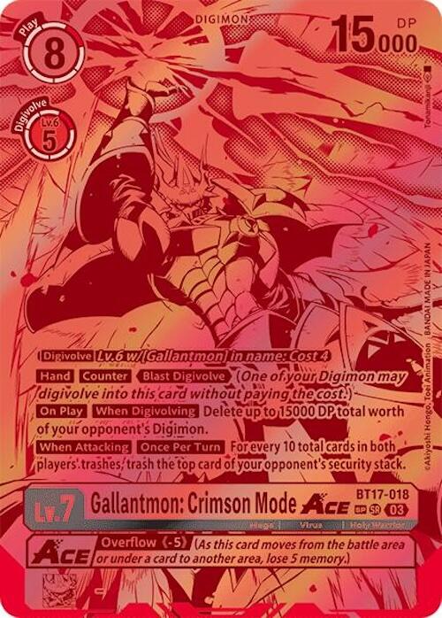 Gallantmon: Crimson Mode ACE [BT17-018] (Textured) [Secret Crisis] | Devastation Store