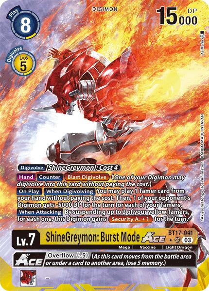 ShineGreymon: Burst Mode ACE [BT17-041] (Alternate Art) [Secret Crisis] | Devastation Store