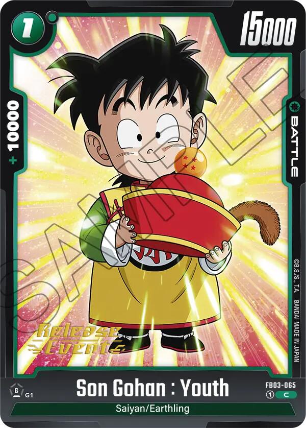 Son Gohan : Youth (FB03-065) [Raging Roar Release Event Cards] | Devastation Store