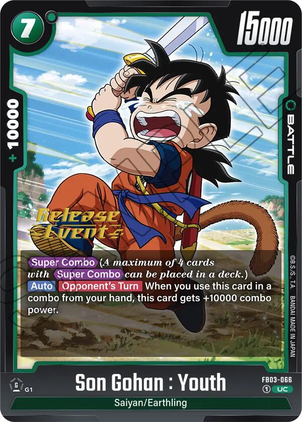 Son Gohan : Youth (FB03-066) [Raging Roar Release Event Cards] | Devastation Store