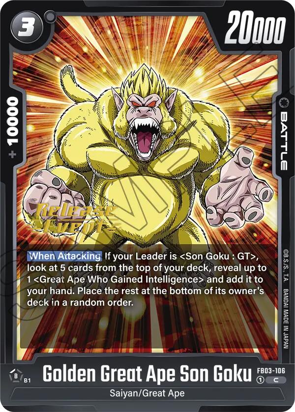Golden Great Ape Son Goku [Raging Roar Release Event Cards] | Devastation Store