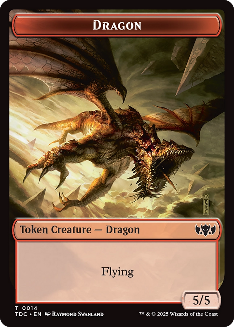 Dragon (0014) // Treasure Double-Sided Token [Tarkir: Dragonstorm Commander Tokens] | Devastation Store