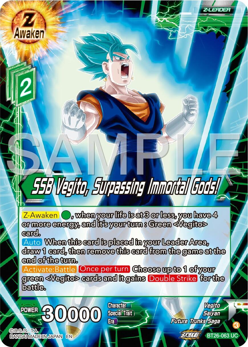 SSB Vegito, Surpassing Immortal Gods! (BT26-063) [Ultimate Advent] | Devastation Store