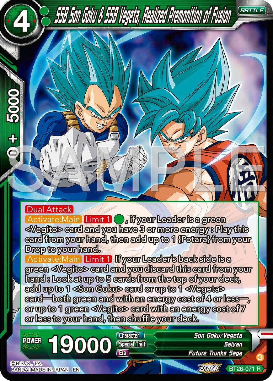 SSB Son Goku & SSB Vegeta, Realized Premonition of Fusion (BT26-071) [Ultimate Advent] | Devastation Store