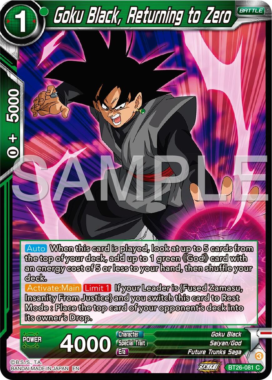 Goku Black, Returning to Zero (BT26-081) [Ultimate Advent] | Devastation Store