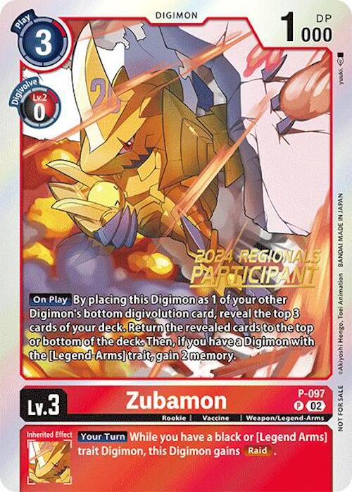 Zubamon [P-097] - P-097 (2024 Regionals Participant) [Digimon Promotion Cards] | Devastation Store