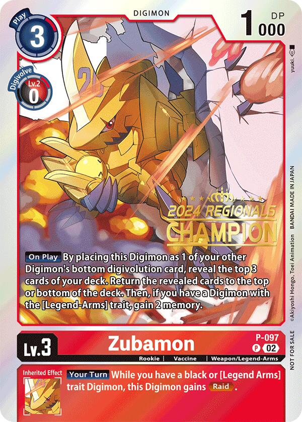 Zubamon [P-097] - P-097 (2024 Regionals Champion) [Digimon Promotion Cards] | Devastation Store