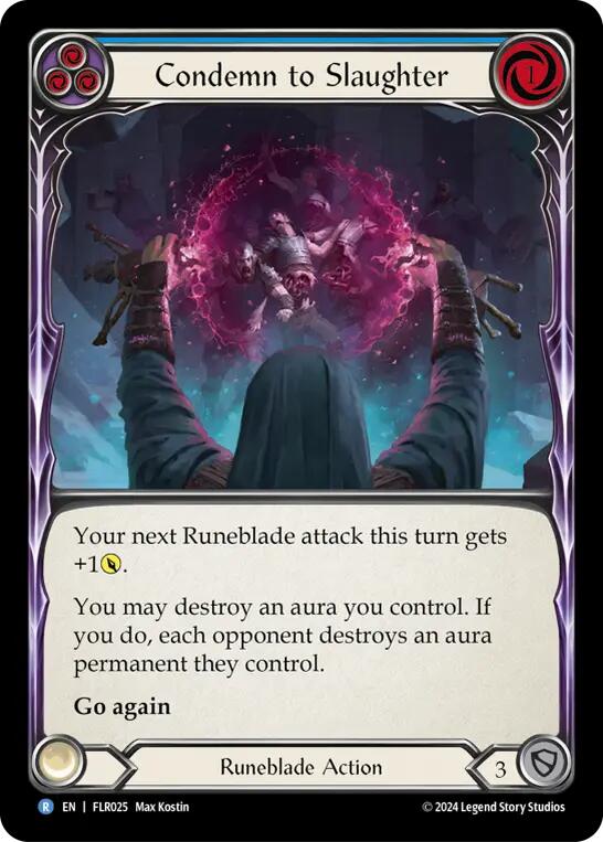 Condemn to Slaughter (Blue) [FLR025] (Rosetta Florian Blitz Deck) | Devastation Store
