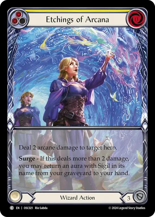 Etchings of Arcana (Yellow) [OSC021] (Rosetta Oscilio Blitz Deck) | Devastation Store