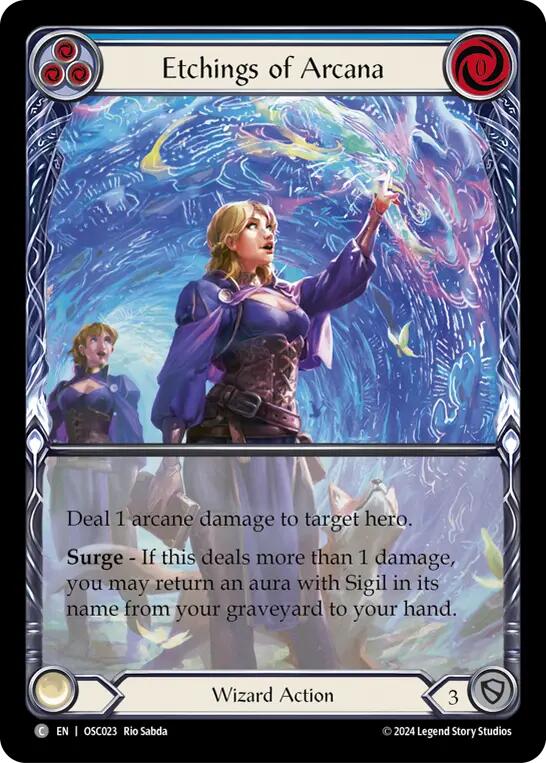 Etchings of Arcana (Blue) [OSC023] (Rosetta Oscilio Blitz Deck) | Devastation Store