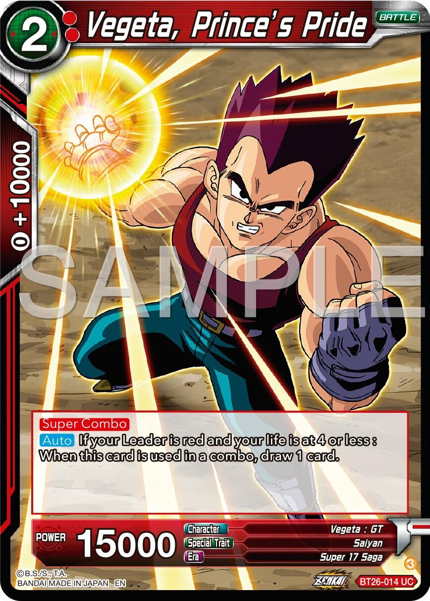 Vegeta, Prince's Pride (BT26-014) [Ultimate Advent] | Devastation Store