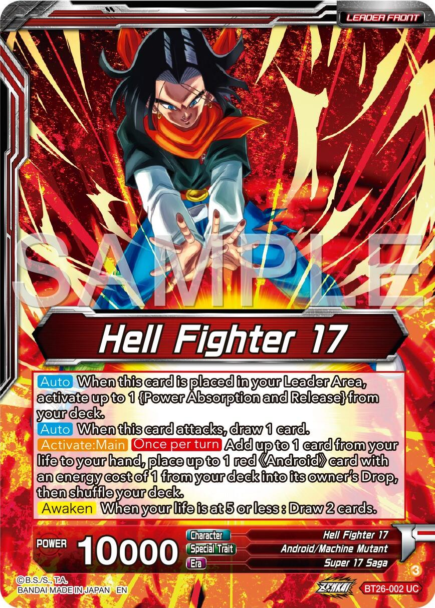 Hell Fighter 17 // Super 17, Anti-Saiyan Killing Machine (BT26-002) [Ultimate Advent] | Devastation Store