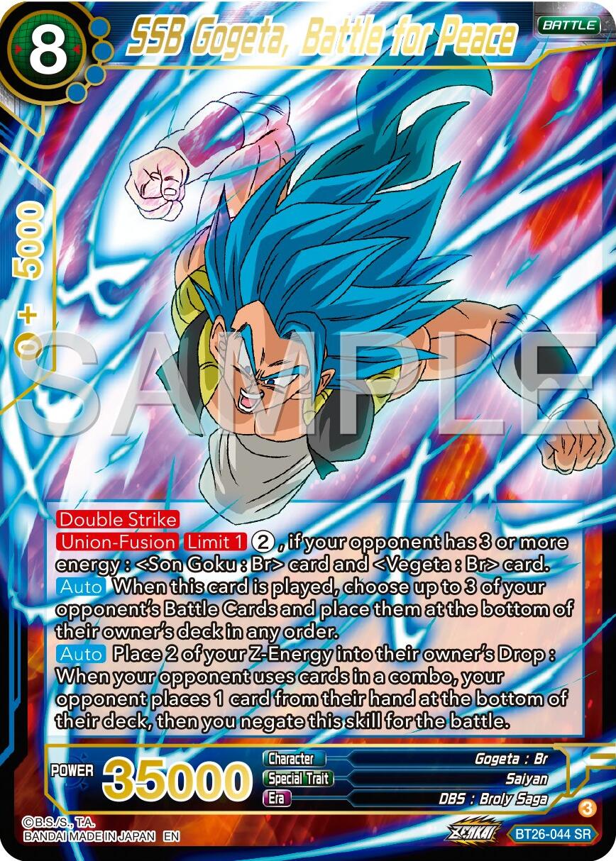 SSB Gogeta, Battle for Peace (BT26-044) [Ultimate Advent] | Devastation Store